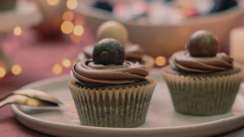 Cupcakes de Noël aux boules Lindor