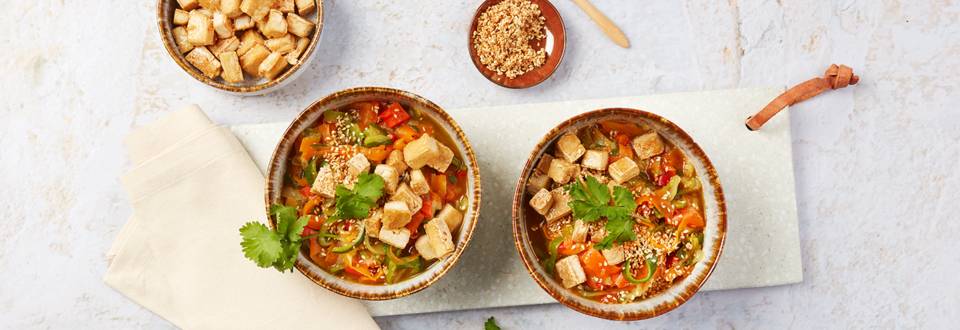 Bowl courgettes-tofu